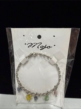 Mojo Multicolor Beaded Silver-Tone Cuff Bracelet – New Old Stock